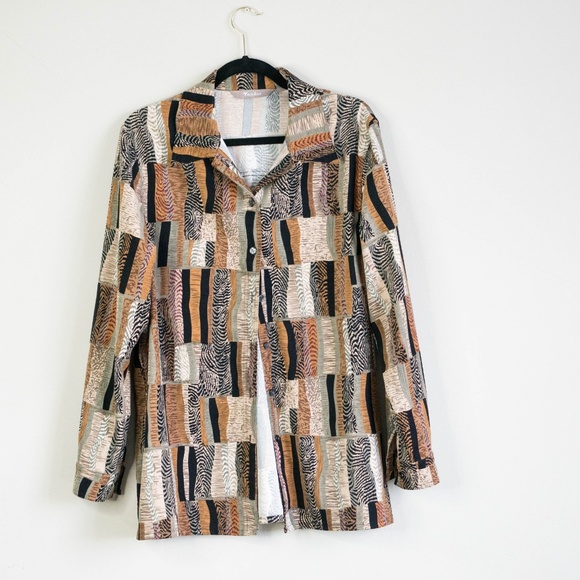 Wild Print Long Sleeve Button Up - Picture 2 of 3